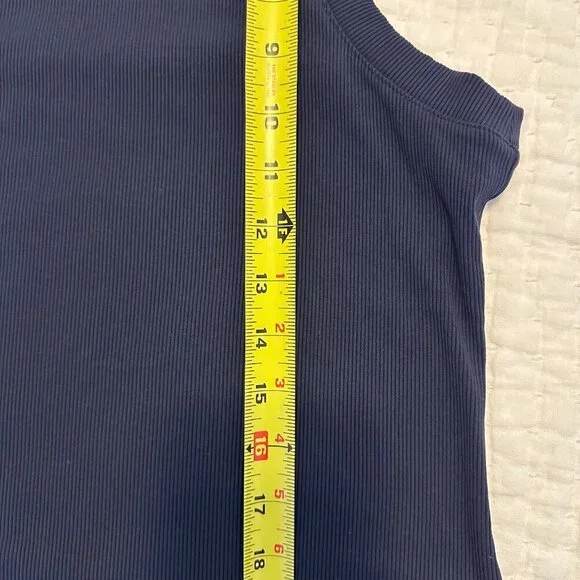 Performance Rib Racerback Tank – Navy – Size L - Picture 4 of 5